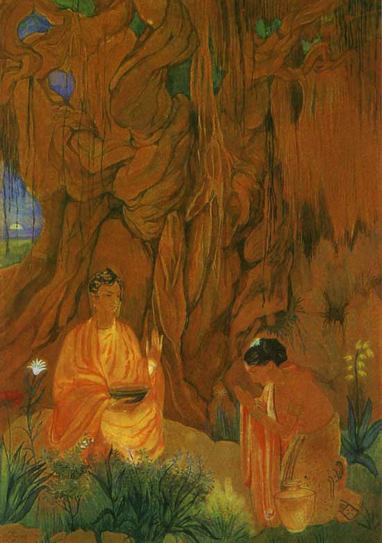 Abanindranath Tagore, Buddha and Sujata - The Culturium