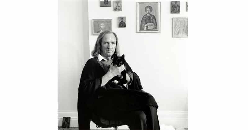 George Newson, John Tavener With Cat, April 1992 British Composer - The Culturium