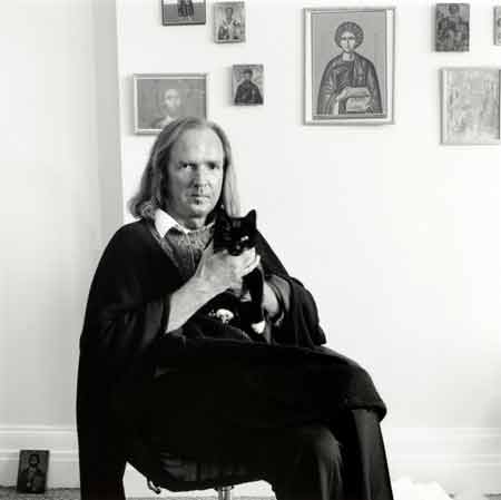 George Newson, John Tavener With Cat, April 1992 British Composer - The Culturium