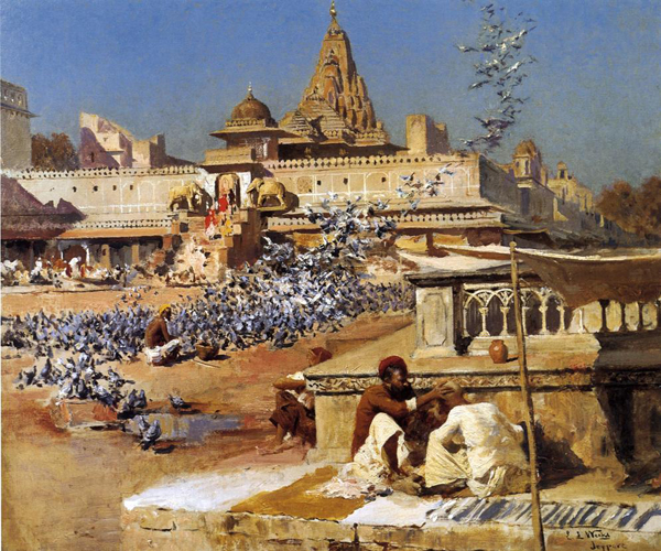 Edwin Lord Weeks, Feeding the Sacred Pigeons, Jaipur - The Culturium