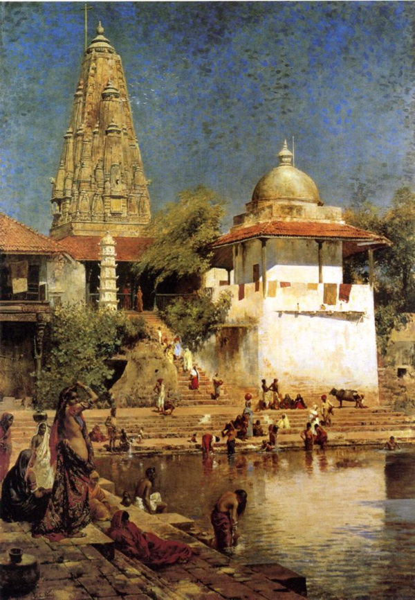 Edwin Lord Weeks, The Temples and Tank of Walkeshwar at Bombay - The Culturium