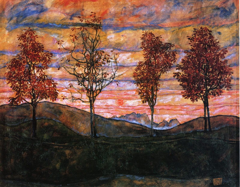 Egon Schiele, Four Trees - The Culturium