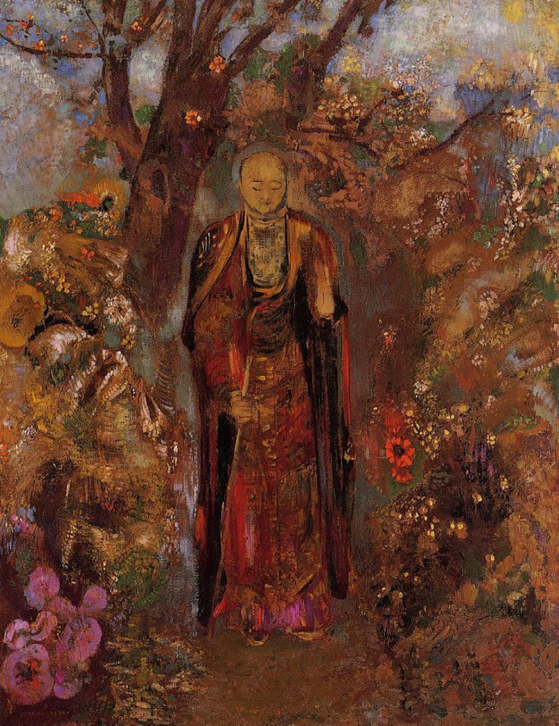 Odilon Redon, Buddha Walking Among the Flowers - The Culturium